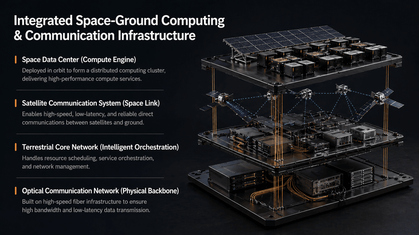 Integrated orbital-ground compute network stack