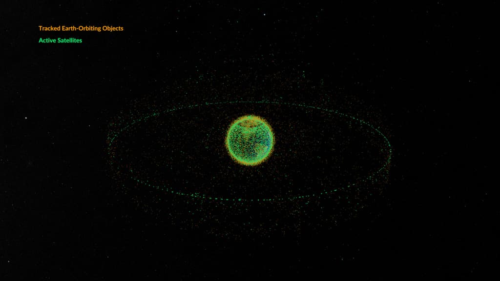NASA visualisation of trackable objects in Earth orbit
