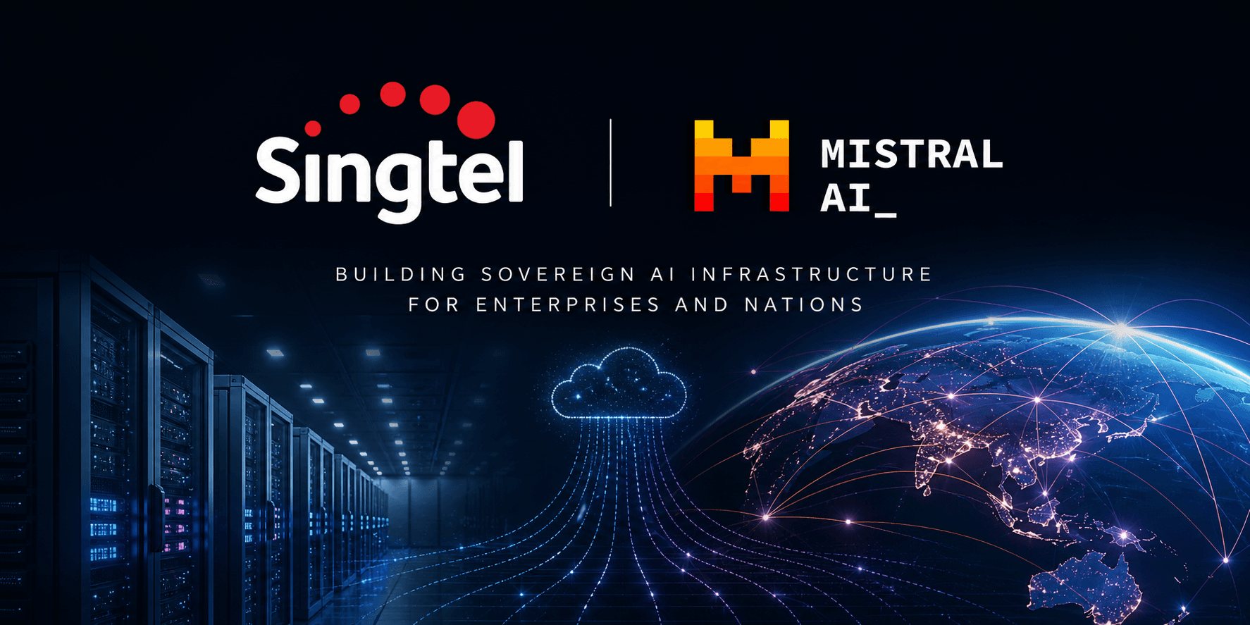 Singtel 与 Mistral AI 主权 AI 基础设施合作视觉图