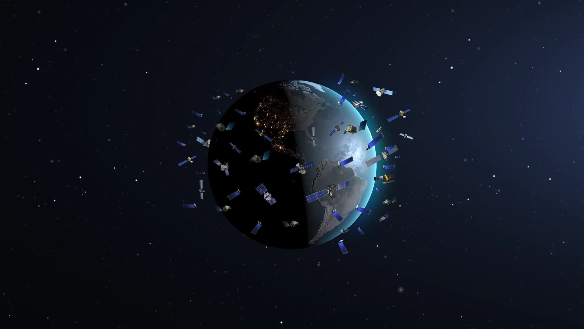 Artist's impression of satellites crowding low Earth orbit
