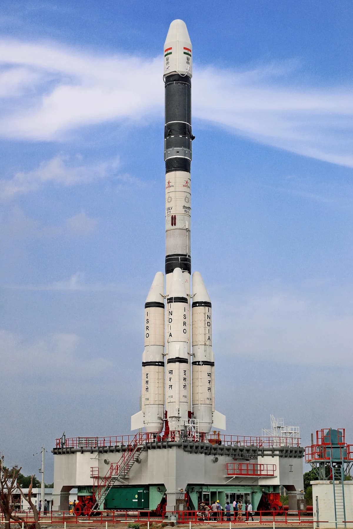 GSLV rolls toward the launch pad