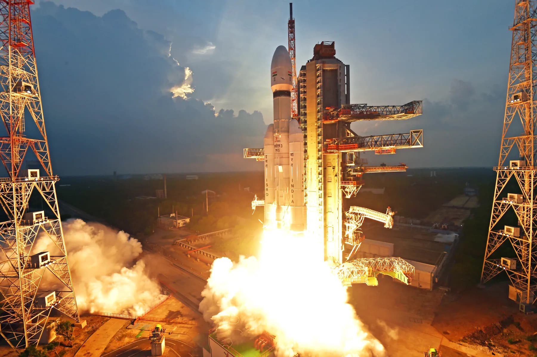 LVM3 lifting off from Sriharikota