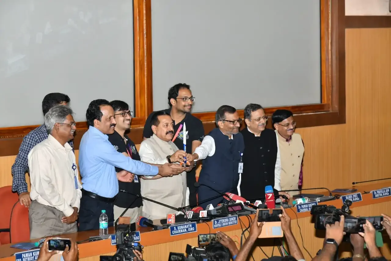 Skyroot and government representatives after the Vikram-S mission