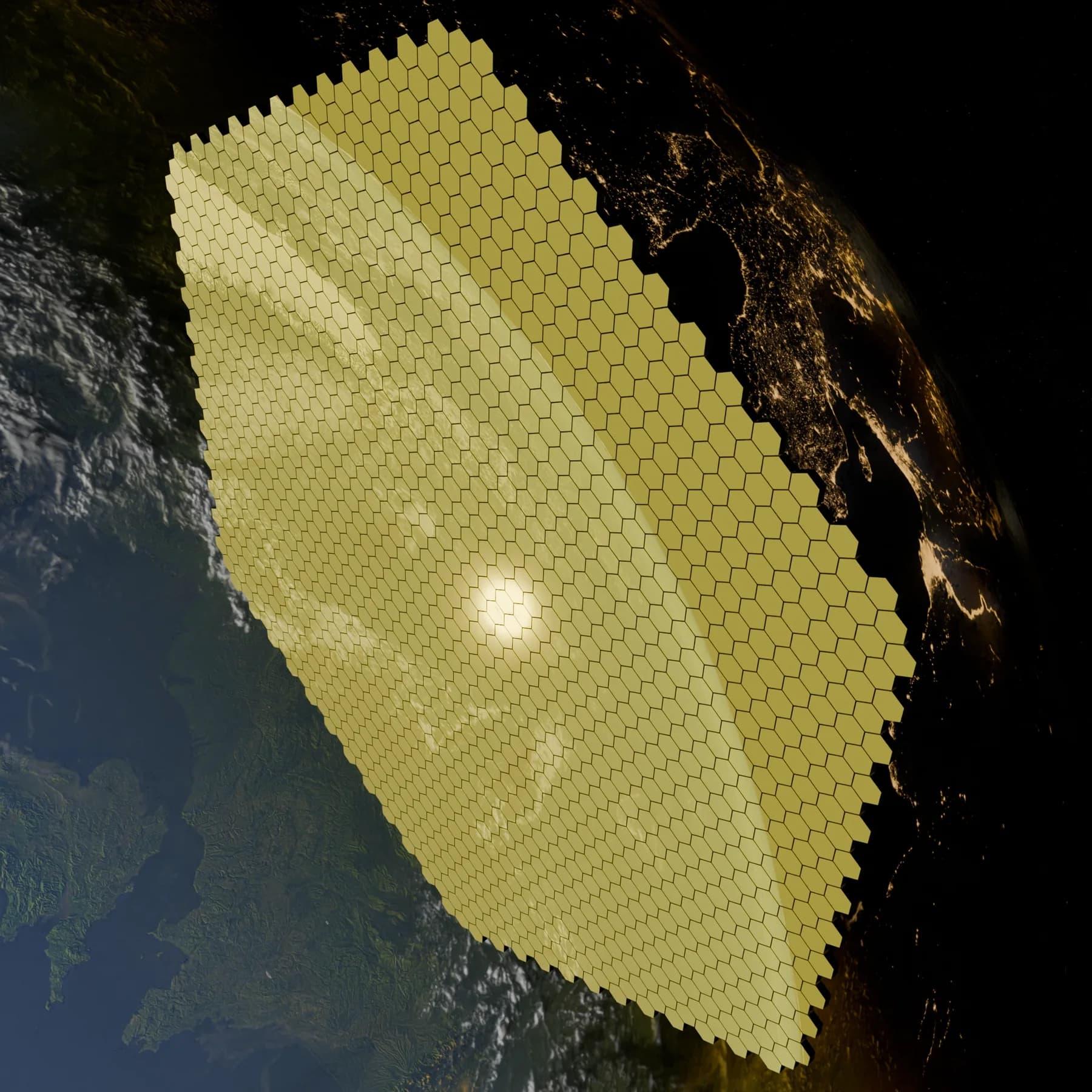 太阳同步轨道太阳能数据中心概念图